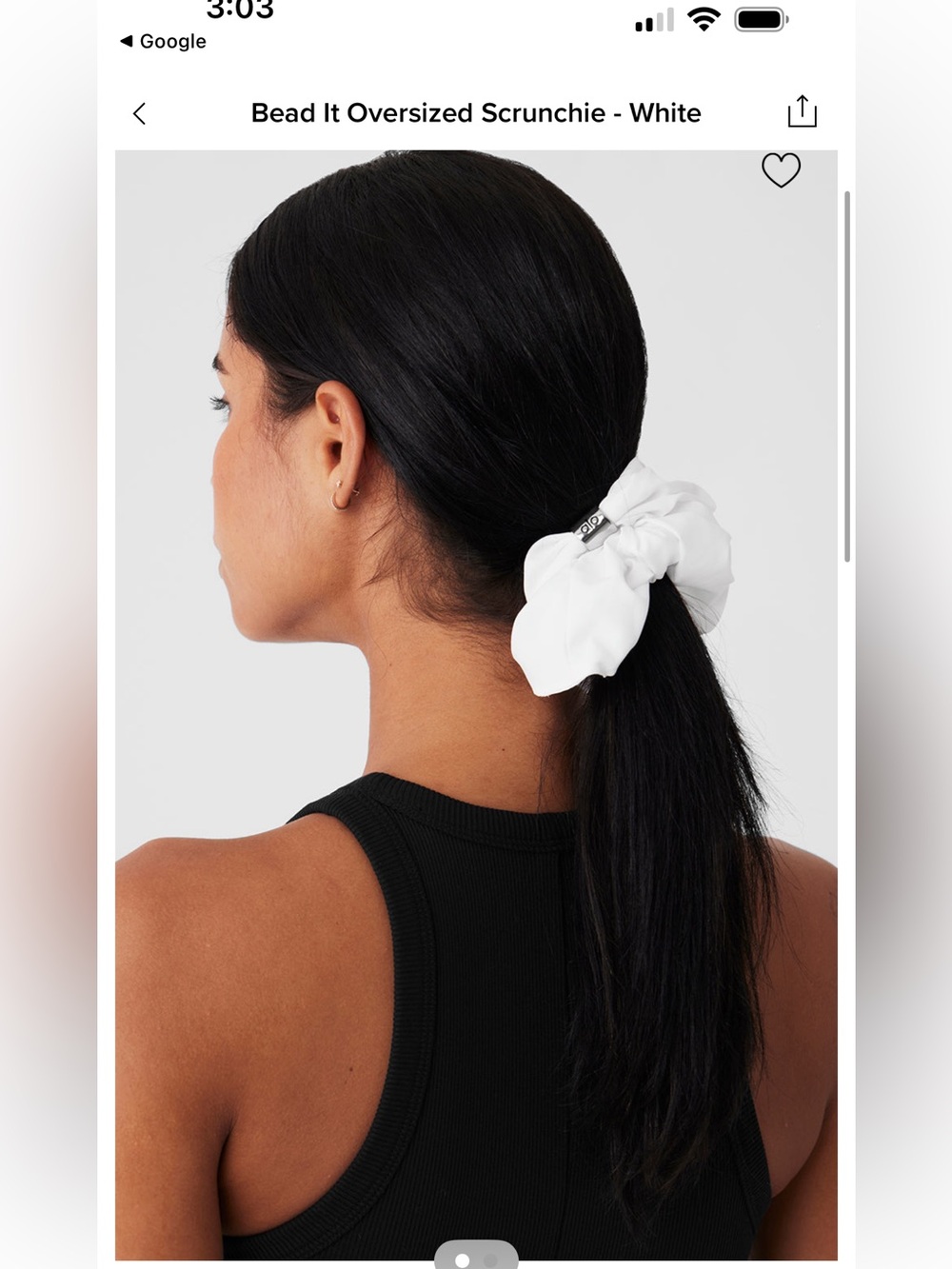 Alo yoga Bead It Oversized Scrunchie - White
